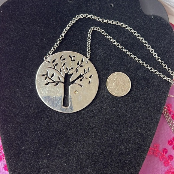 None Jewelry - Silver Tree of Life Pendant Necklace